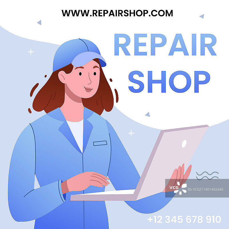 渐变汽车修理店服务帖子合集图片素材