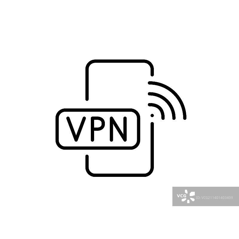 在智能手机上使用VPN的Wi-Fi连接图片素材