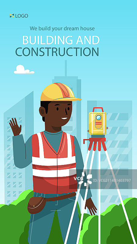 扁平化建筑岗位故事集图片素材