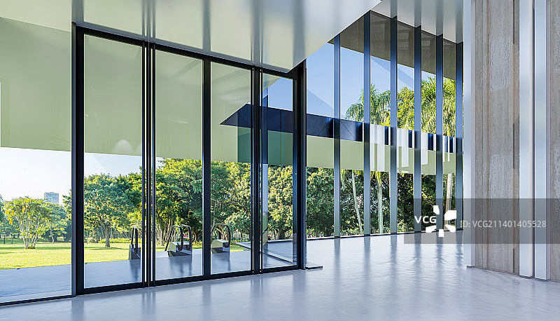 现代建筑 写字楼办公大堂大门入口扶梯图片素材