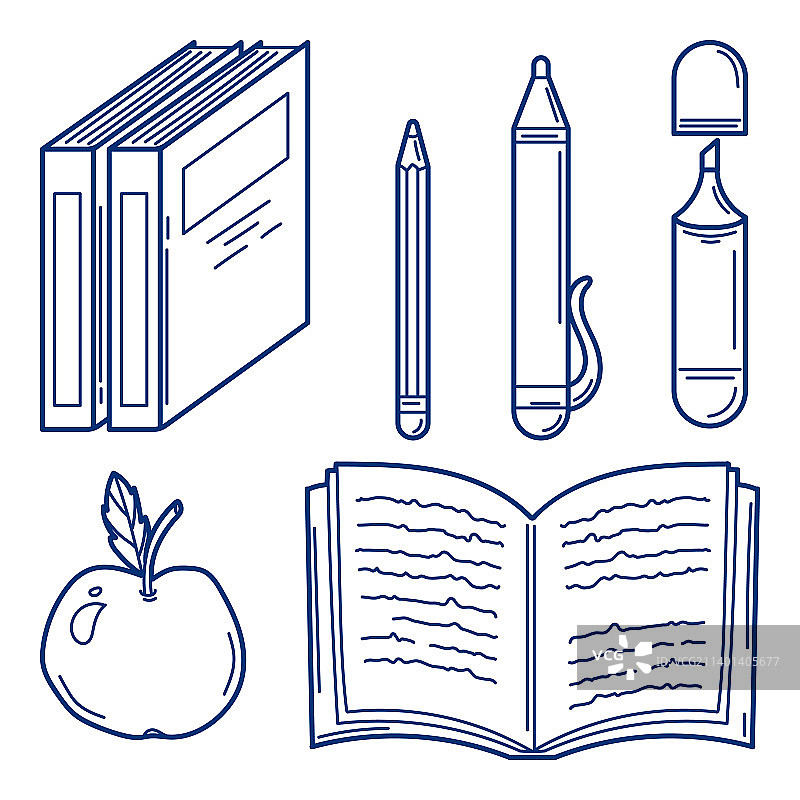 学校教育文具书籍图案图片素材