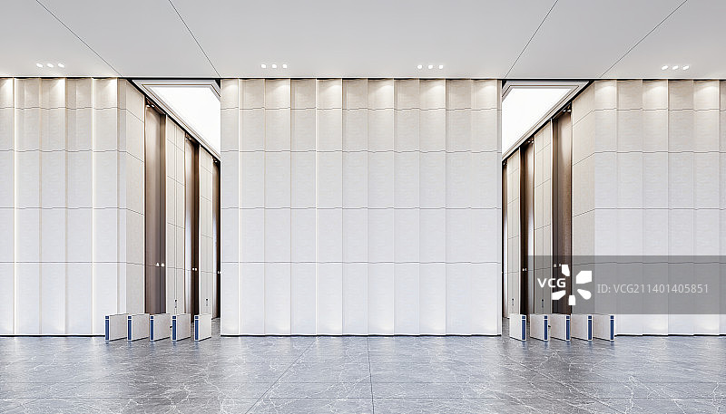 现代建筑 写字楼办公大堂电梯厅和前台图片素材