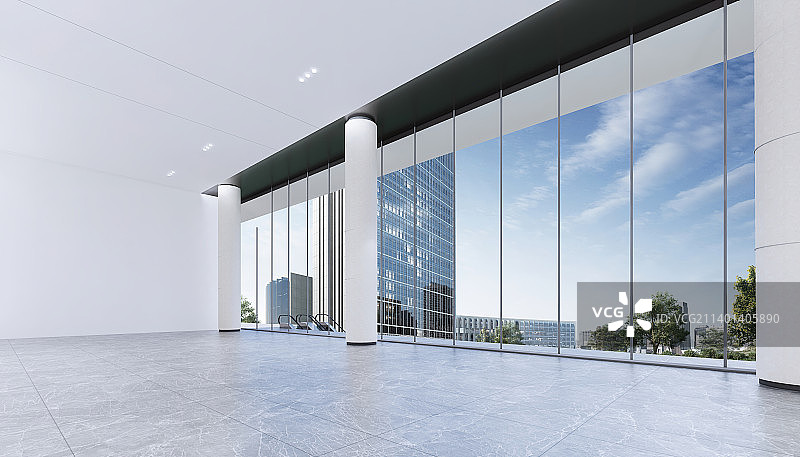 现代建筑 写字楼办公大堂电梯厅和前台图片素材