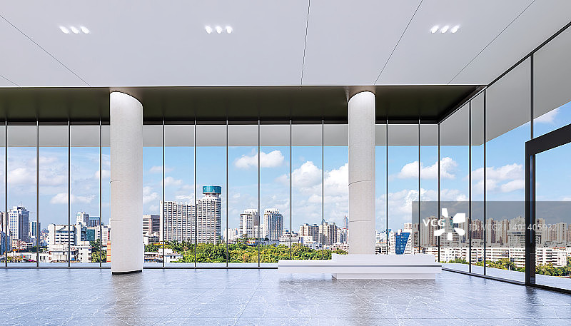 现代建筑 写字楼办公大堂电梯厅和前台图片素材