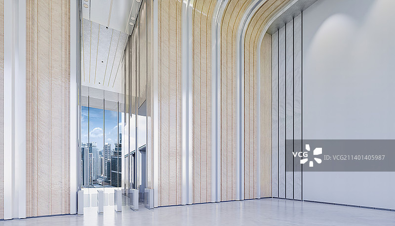 现代建筑 写字楼办公大堂电梯厅和前台图片素材