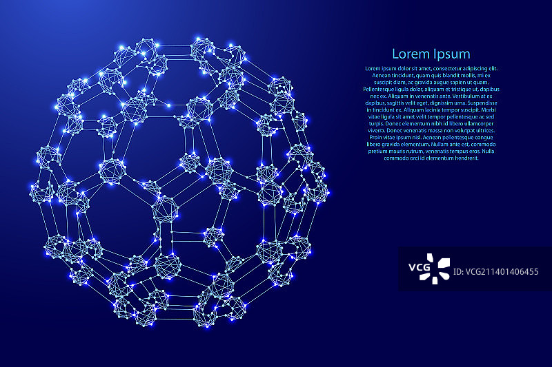 富勒烯分子化合物结构图片素材