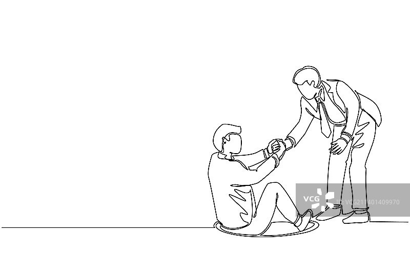 帮助他人的商人单线画图片素材
