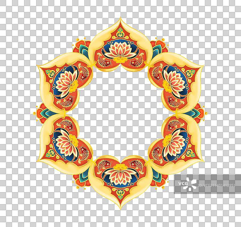 宝相花创意插画图片素材