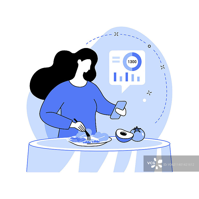 饮食管理App卡通插画图片素材