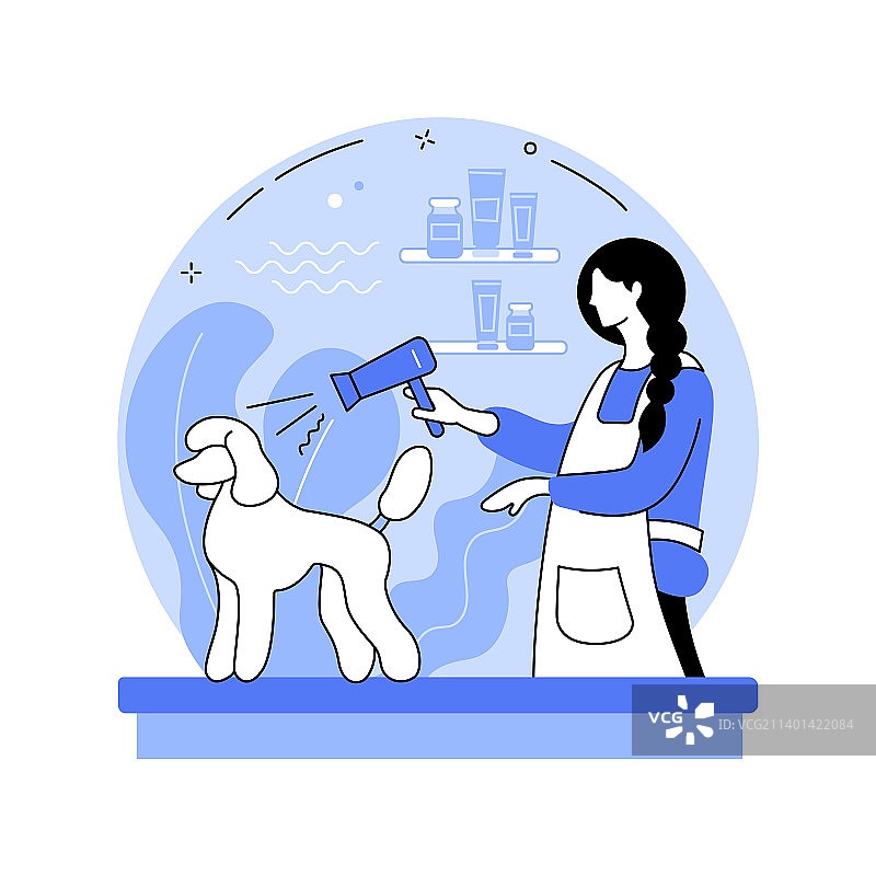 宠物美容服务卡通形象图片素材