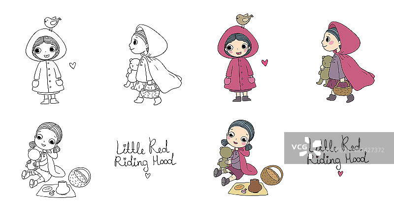 小红帽童话故事，非常可爱图片素材