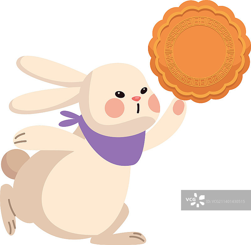 中秋节兔子与月饼图片素材