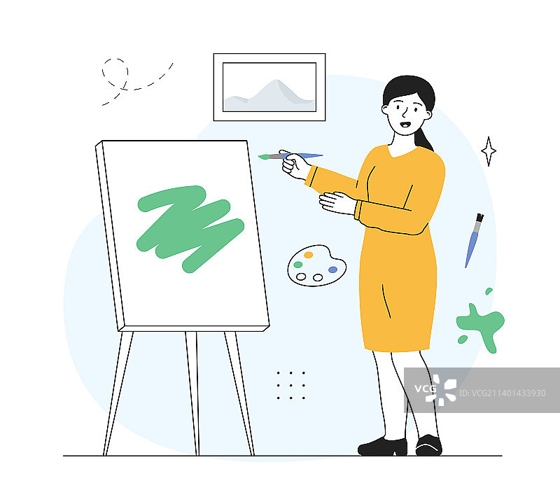 女美术老师图片素材