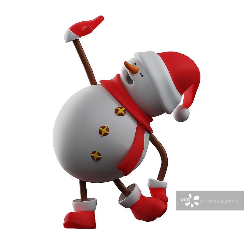 3D卡通雪人展示他的甜蜜图片素材