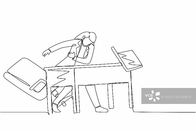 沮丧和愤怒的人单线画图片素材