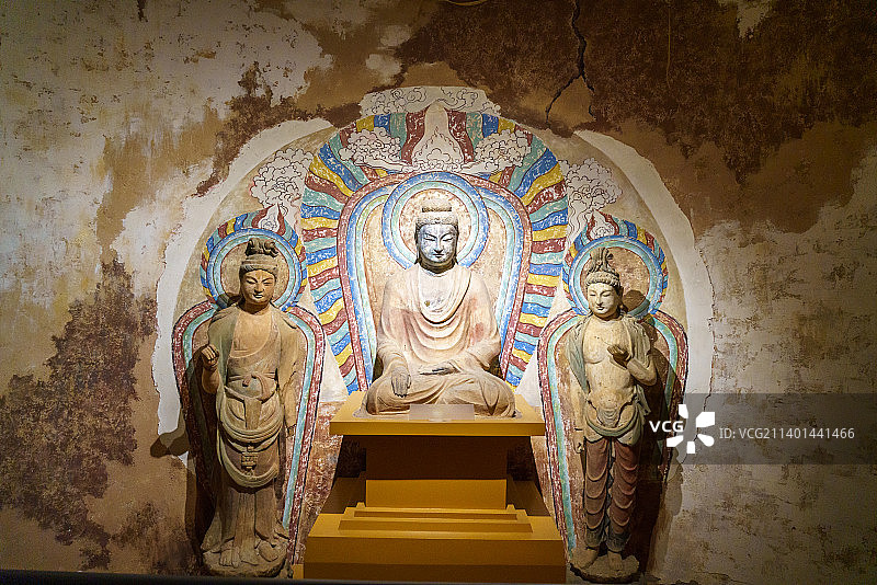 甘肃省博物馆天梯山石窟图片素材