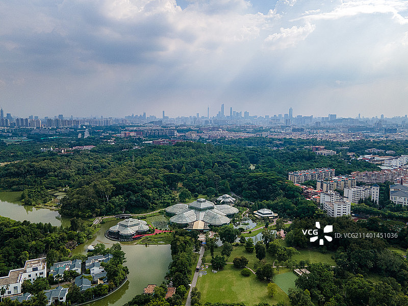 广州华南国家植物园温室群景区航拍图片素材