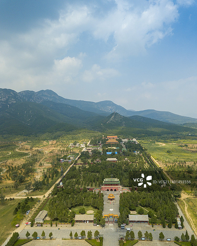 全国重点文物保护单位河南省郑州市登封嵩山中岳庙航拍图片素材