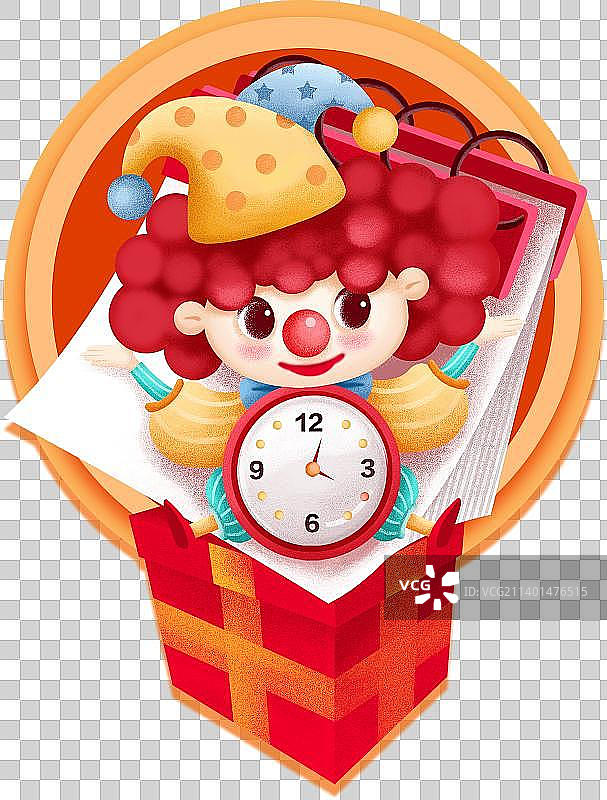 卡通可爱小丑形象元素设计图片素材