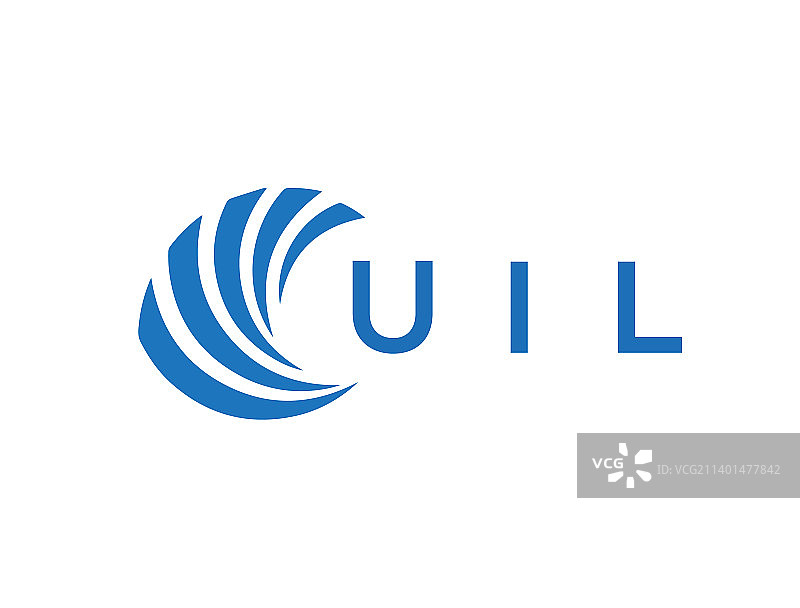 白色背景上的UIL字母标志设计图片素材