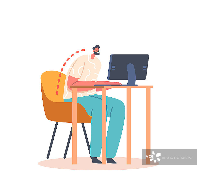 脊柱弯曲背痛脊柱侧弯健康图片素材