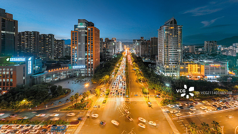 中国福建龙岩龙岩大道夜景图片素材