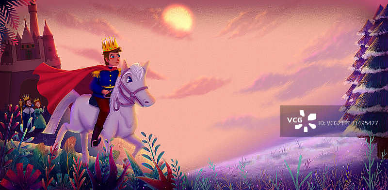 王子骑马图片素材