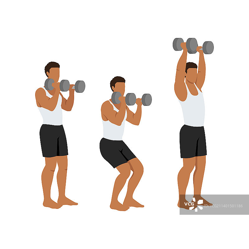 男人做哑铃推举运动图片素材