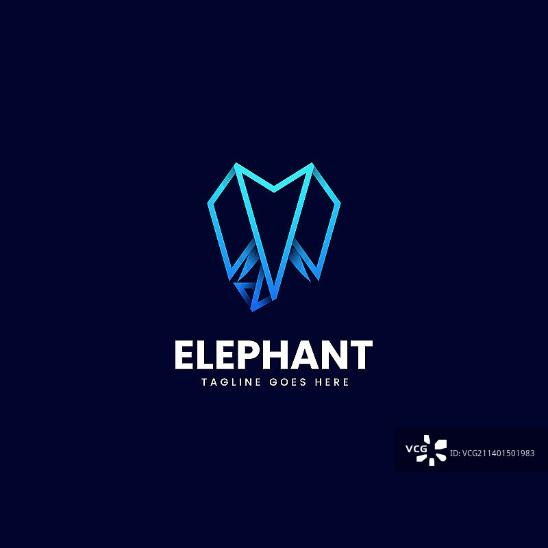 大象渐变线条艺术标志图片素材