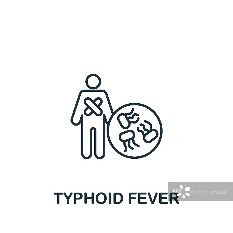 伤寒单色简约疾病图标图片素材