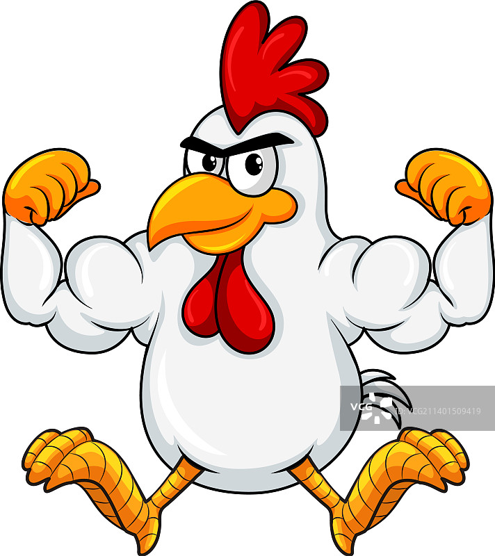 健壮的公鸡卡通形象图片素材