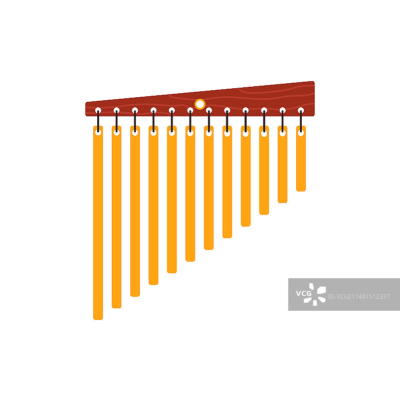 排钟打击乐器扁平图片素材