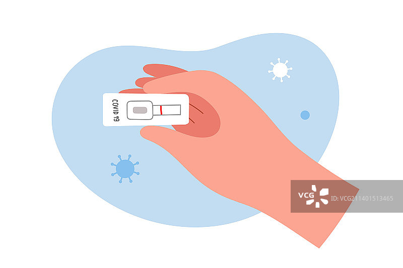 手持新冠病毒阴性快速检测结果图片素材