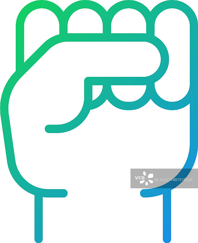 黄色像素完美渐变线性举拳图片素材