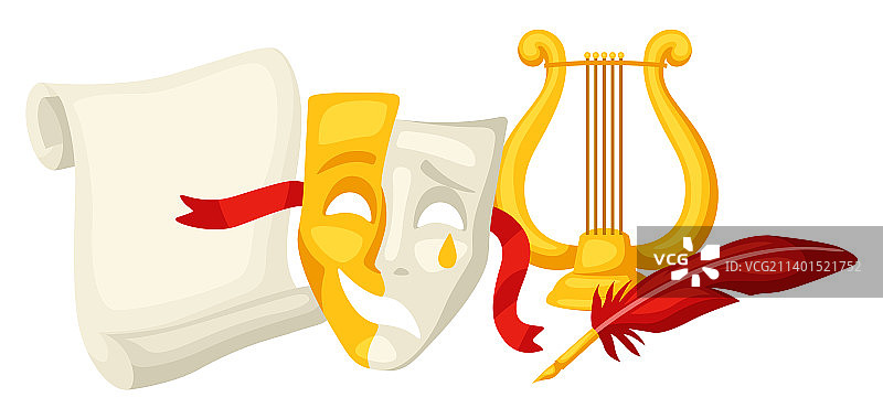 传统戏剧符号背景图片素材