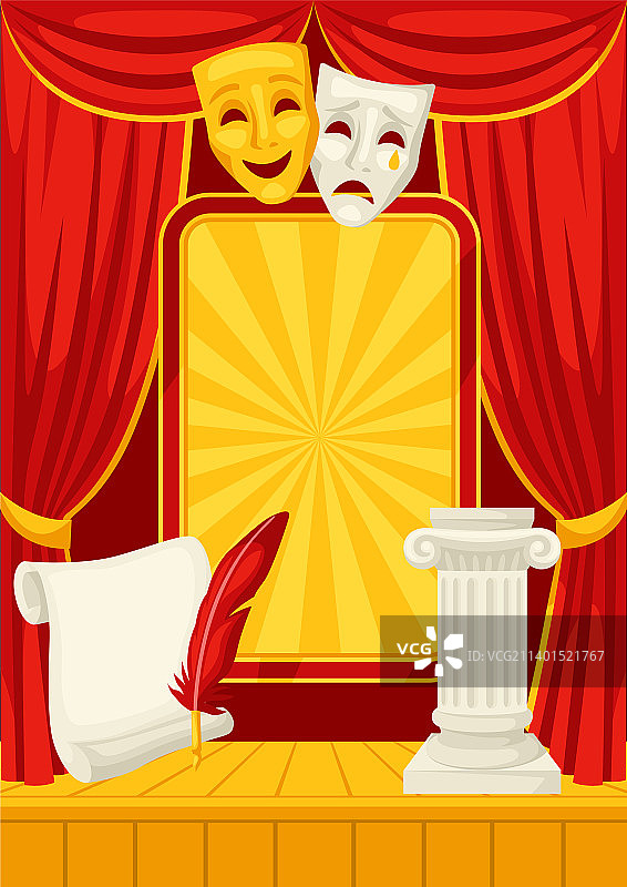 带有幕布的舞台背景图片素材