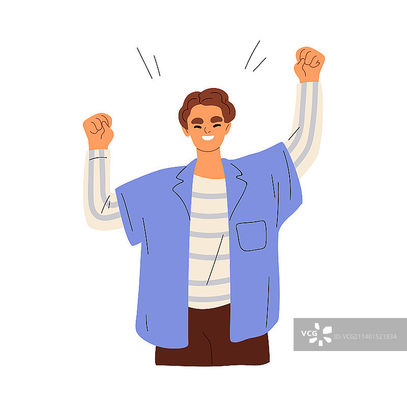 快乐兴奋的男子庆祝胜利图片素材