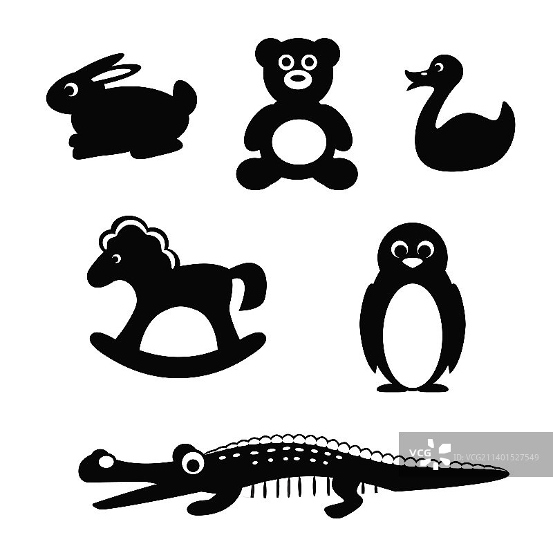 玩具动物轮廓图片素材