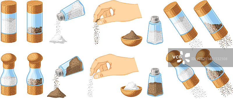 手持盐胡椒调味图片素材