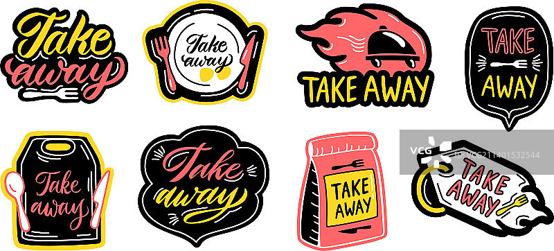 外卖标签设计图片素材