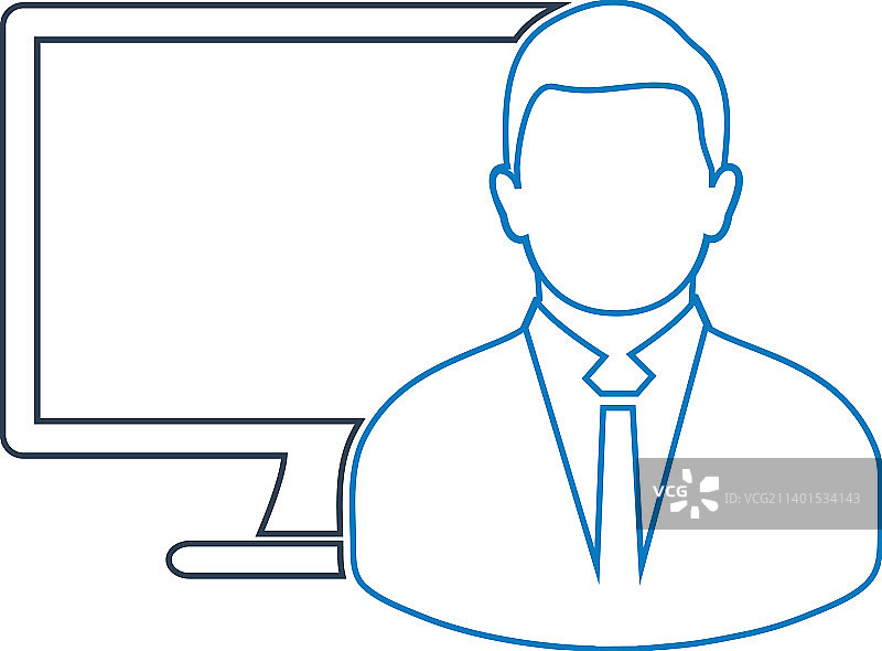 电脑用户图标线条风格EPS图片素材