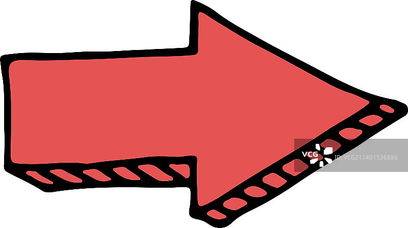 红色涂鸦箭头手绘向右方向图片素材