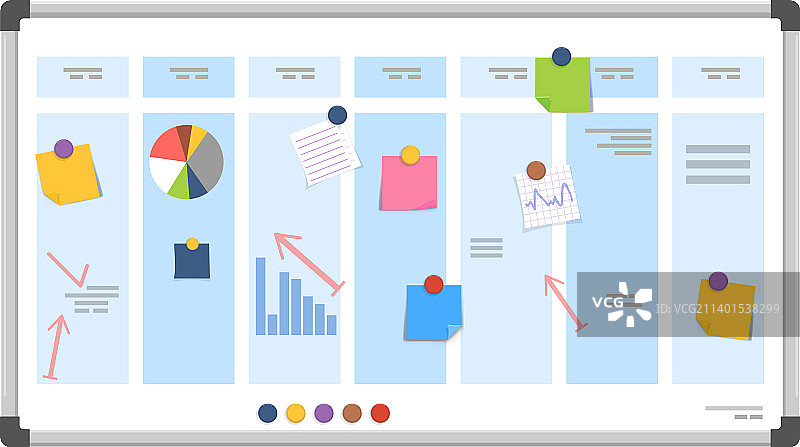 带有商业策略卡通计划的看板图片素材