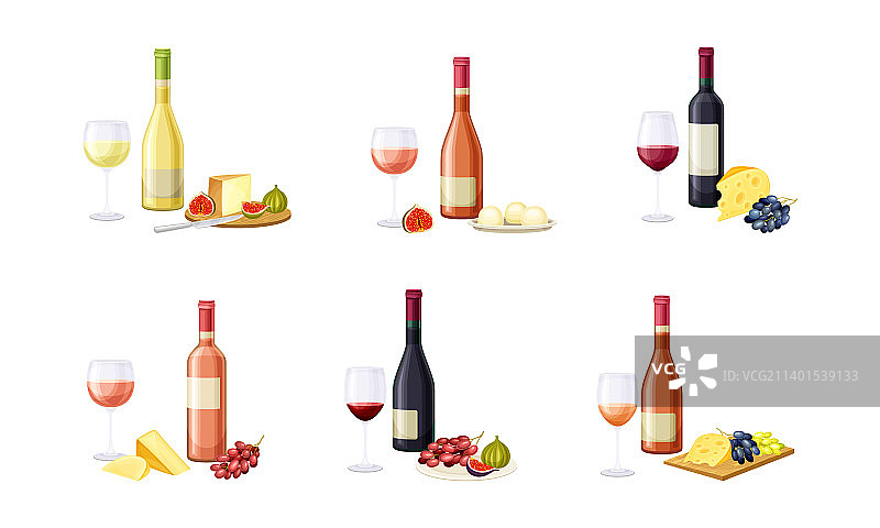 供应的葡萄酒瓶和酒精饮料杯图片素材