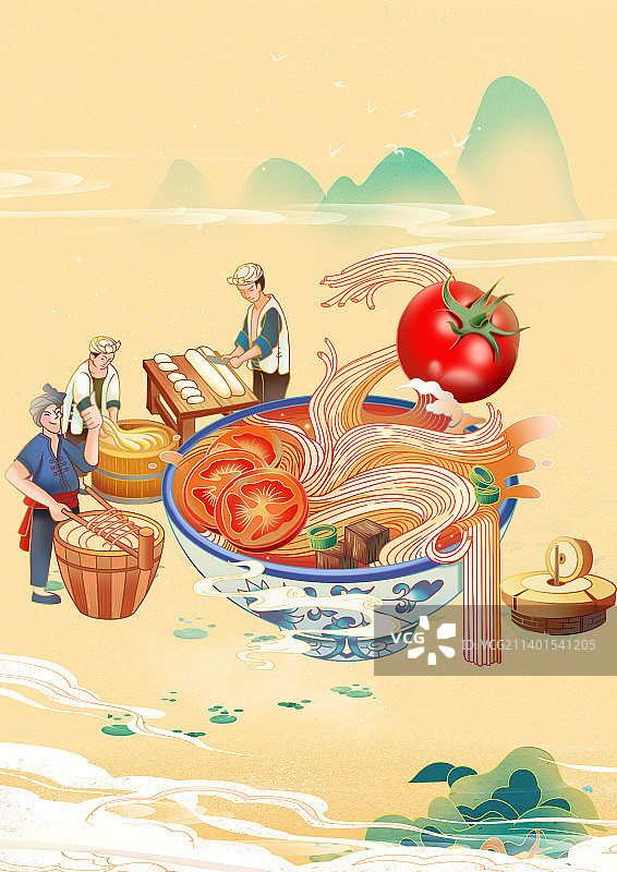西红柿牛肉拉面图片素材