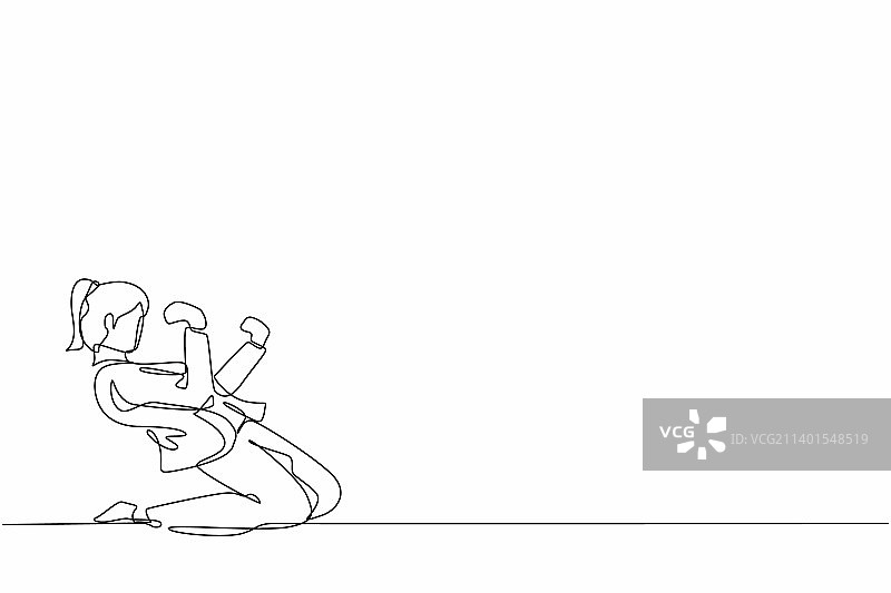 单线绘画：快乐的女商人图片素材