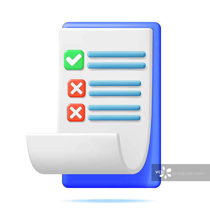 3D纸质带清单符号的剪贴板图片素材