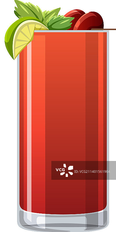 白色背景上的血腥玛丽鸡尾酒图片素材