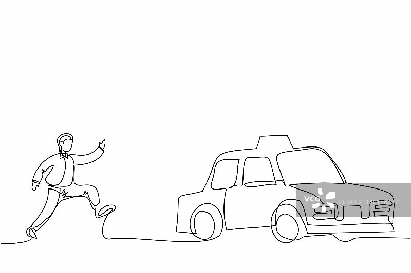奔跑的商人单线画图片素材