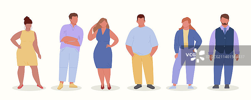 体型偏胖的男女人群形象图片素材